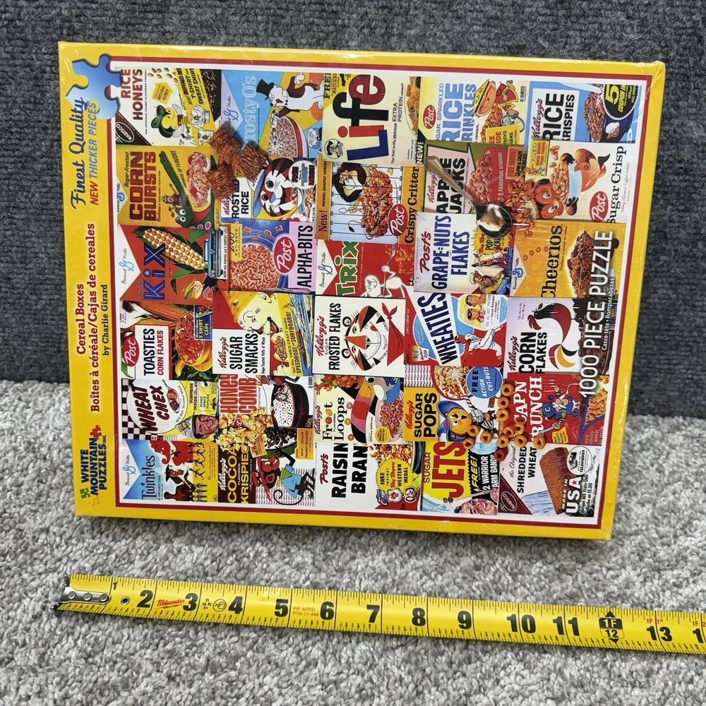White Mountain Puzzle Cereal Box Collage puzzle‎ 1000 piece NEW & Sealed USA
